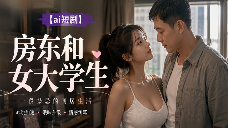 AI短剧 高颜值女大学生与房东同居
