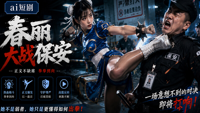 AI短剧 春丽女神与保安激情缠绵