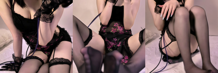 ASMR主播 玛奇March 蕾丝睡裙贴麦娇喘 黑丝美腿尽显助眠诱惑