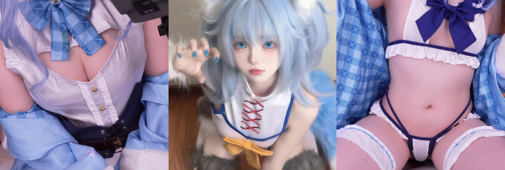 ASMR擦边福利 vtuber/雪花菈米 蓝发巨乳Coser 镜头前淫语挑逗 假屌蹭穴诱惑爆棚